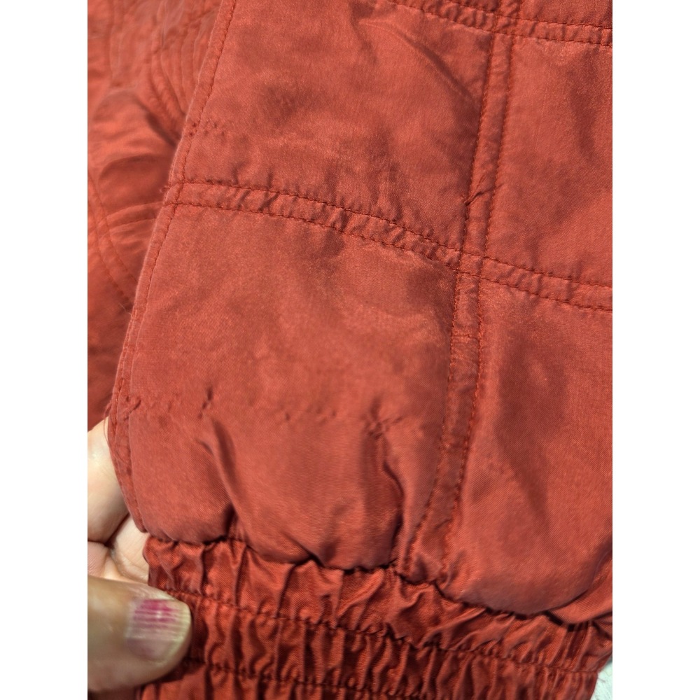 Out Brook Womens Vintage Red 100% Silk Quilted Jacket and Pants Tracksuit Set M - Picture 9 of 9